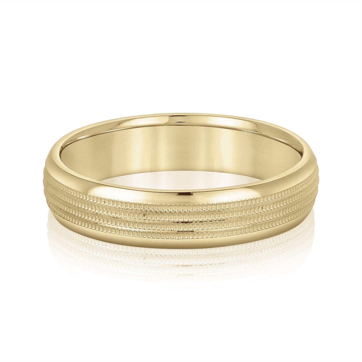 Men's Multi Milgrain Rows Inlay Wedding Band-VIRABYANI